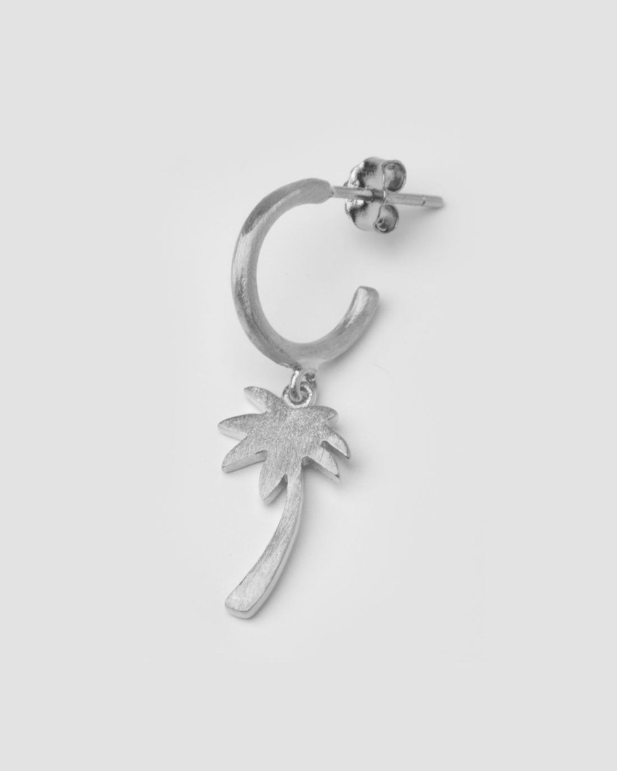 Schmuck Anni Lu  | Single Hoop Creole Mit Palme Silber